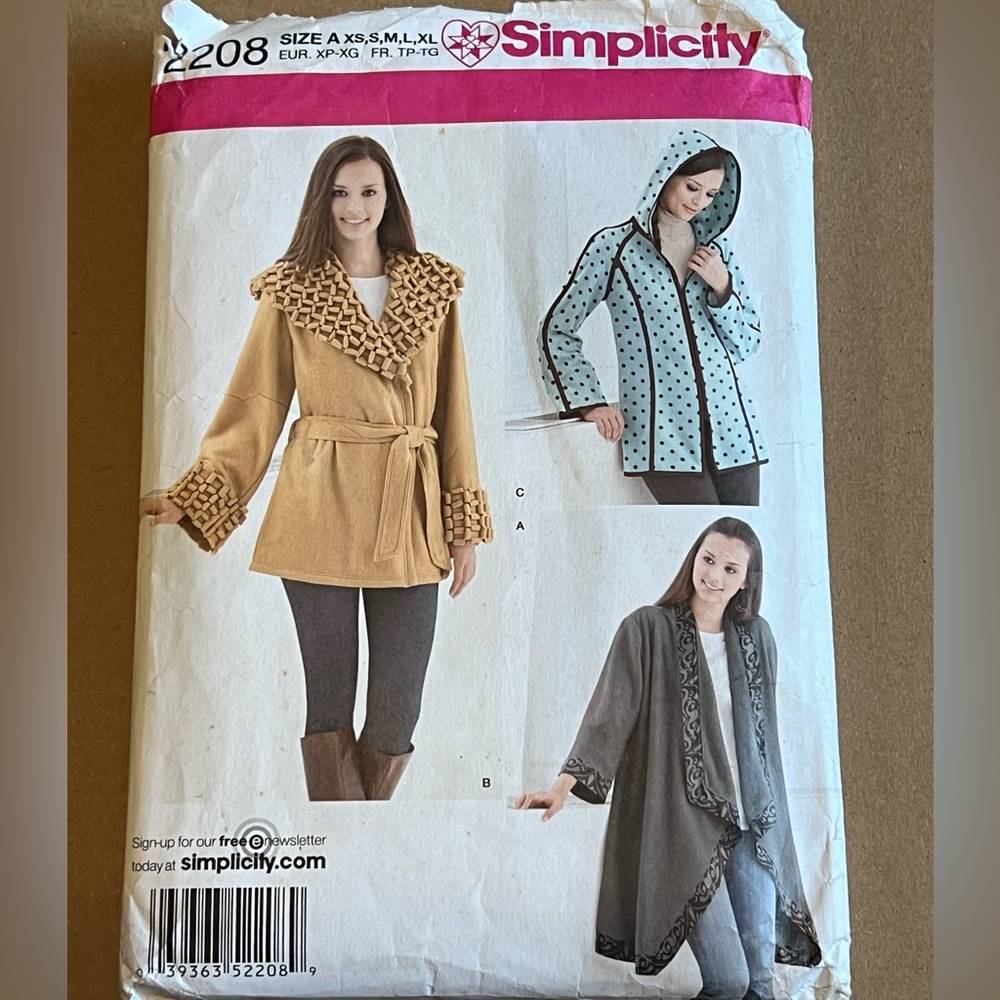 Simplicity Fleece Jacket Sewing Pattern